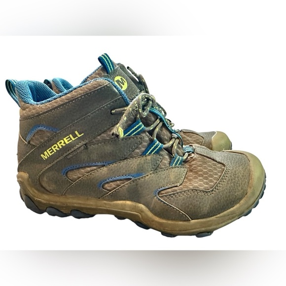 Merrell Chameleon 7 Access MID WTRPF Hiking Boot, Grey/Blue, 5.5 Unisex Big Kid‌ - Picture 3 of 9